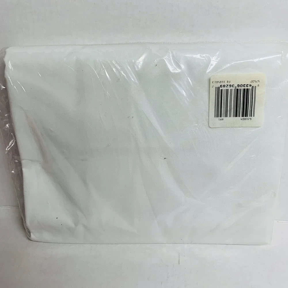 Vintage Cannon No Iron Luxury Percale Full Flat Sheet White Made in USA NOS NEW